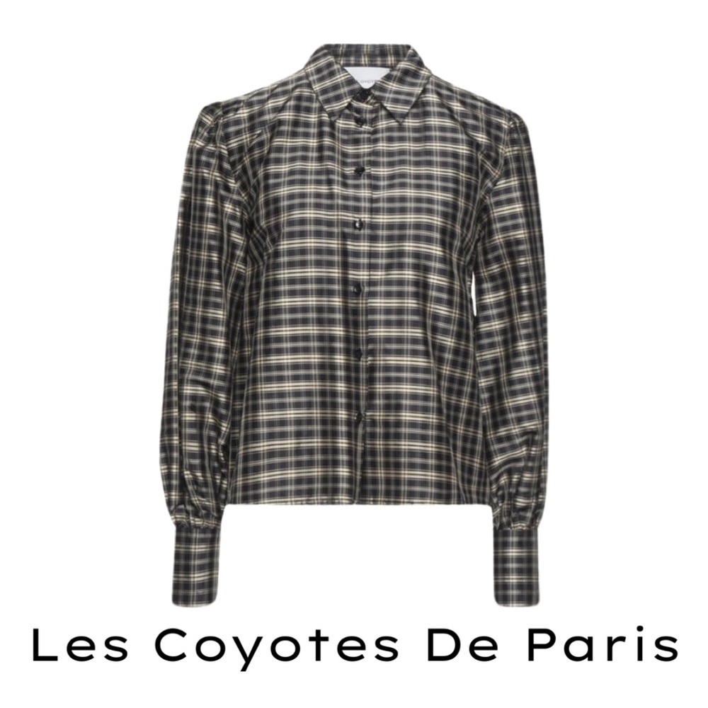 NWT LES COYOTES DE PARIS EMMA SILK PLAID BOOUSE - EU SIZE 36